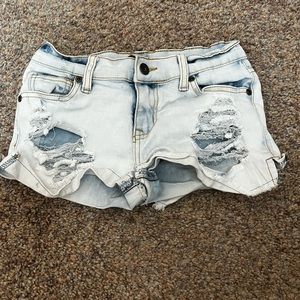 ⭐️EUC - Contraband - Bleached Extra Short Denim Jean Shorts Girls Size 12